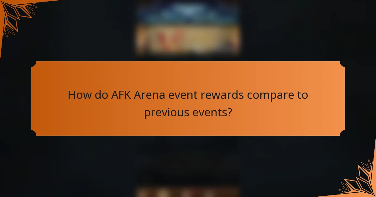 How do AFK Arena event rewards compare to previous events?