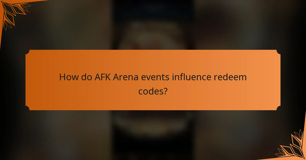 How do AFK Arena events influence redeem codes?
