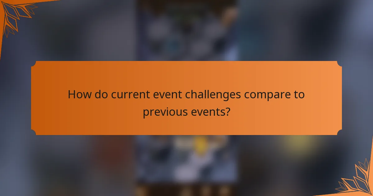 How do current event challenges compare to previous events?