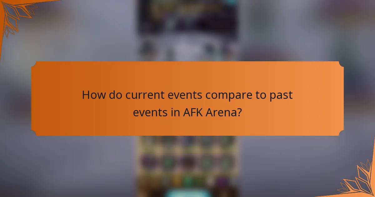 How do current events compare to past events in AFK Arena?