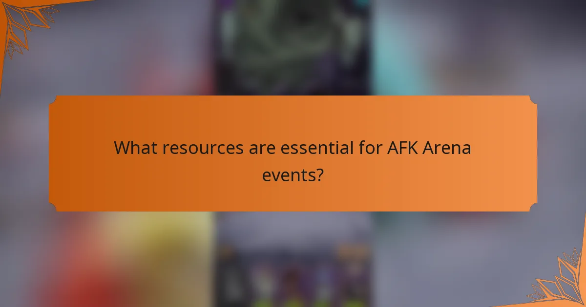 What resources are essential for AFK Arena events?